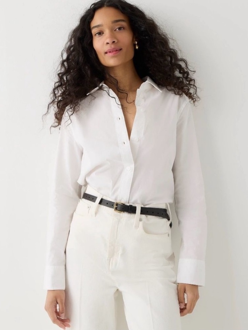 J.Crew slim fit white button down top 10
